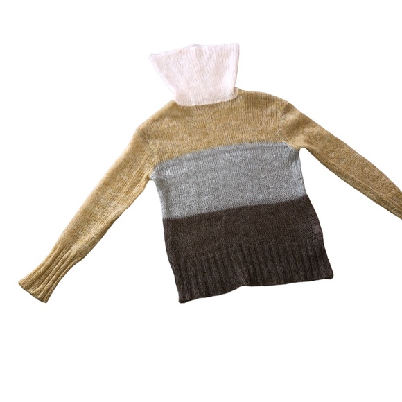 Anthropologie Knitted & Knotted Cowlneck Colorblock Turtleneck Sweater Sz Large - Picture 6 of 13